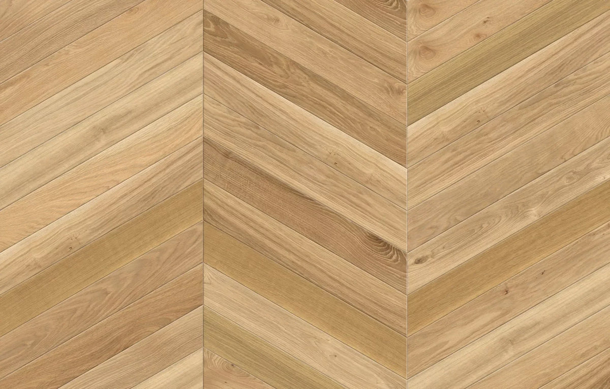 JOKA Loft 140 Chevron FE213 Eiche Nature französisches Fischgrät Dekoransicht