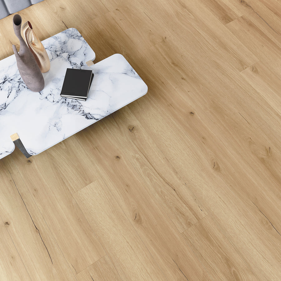 JOKA Design 555 Wooden Styles 702X Oak Cream EIR Klick Vinyl zusätzliche Raum und Detailansicht