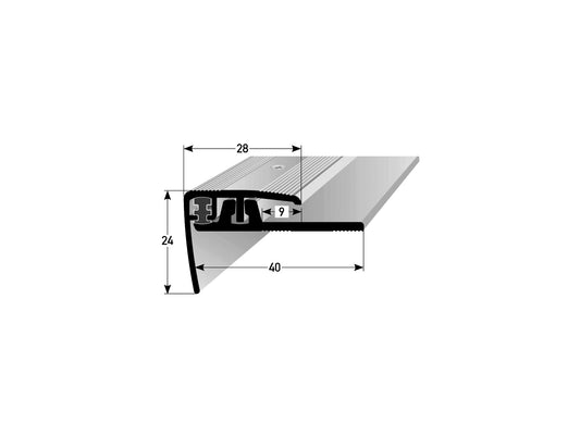 Cavum Treppenkantenprofil für Klick Designboden Silber 2,7 m, Bodenprofil aus Aluminium