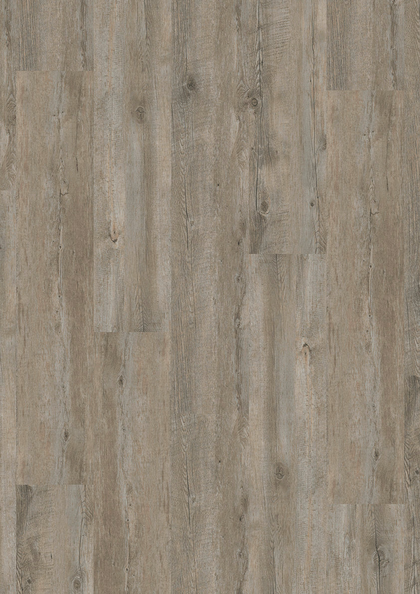 INKU Homeline 55 Dryback 55-21 Altholz Klebevinyl, Dekoransicht mit abwechslungsreicher Vintage-Holzzeichnung