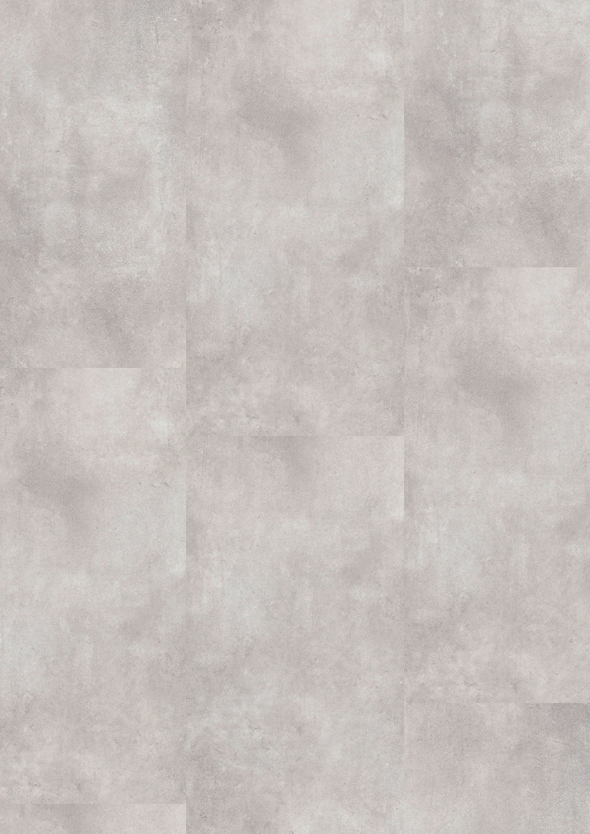 INKU Homeline 55 Dryback 55-24 Betongrau Klebevinyl, Dekoransicht mit gleichmäßiger urbaner Betonoptik