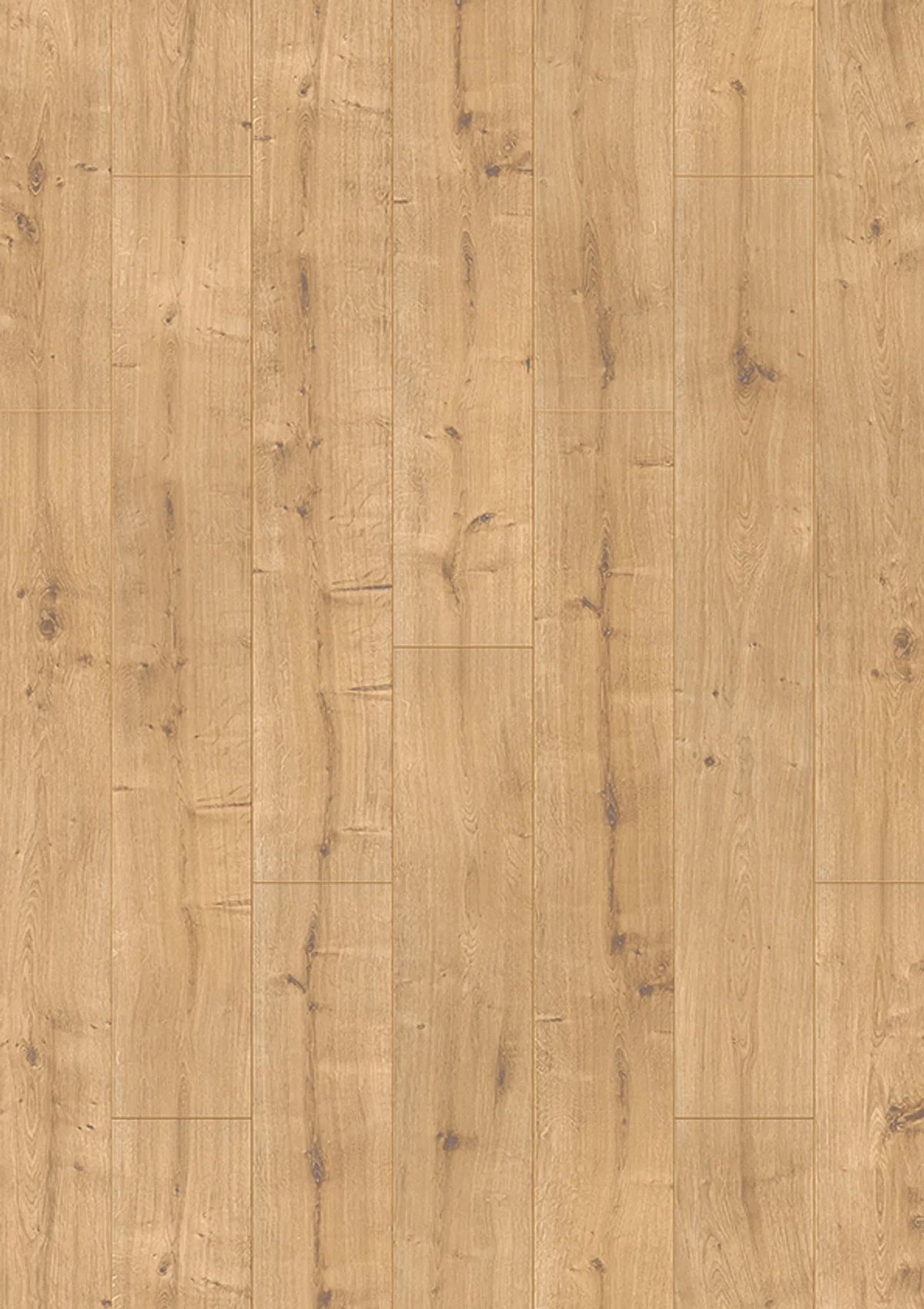 INKU HOMEline Basic V4 31NP 3237 Oak Cottage Laminat als warme Eichen-Dekoransicht mit rustikalen Astzeichnungen.