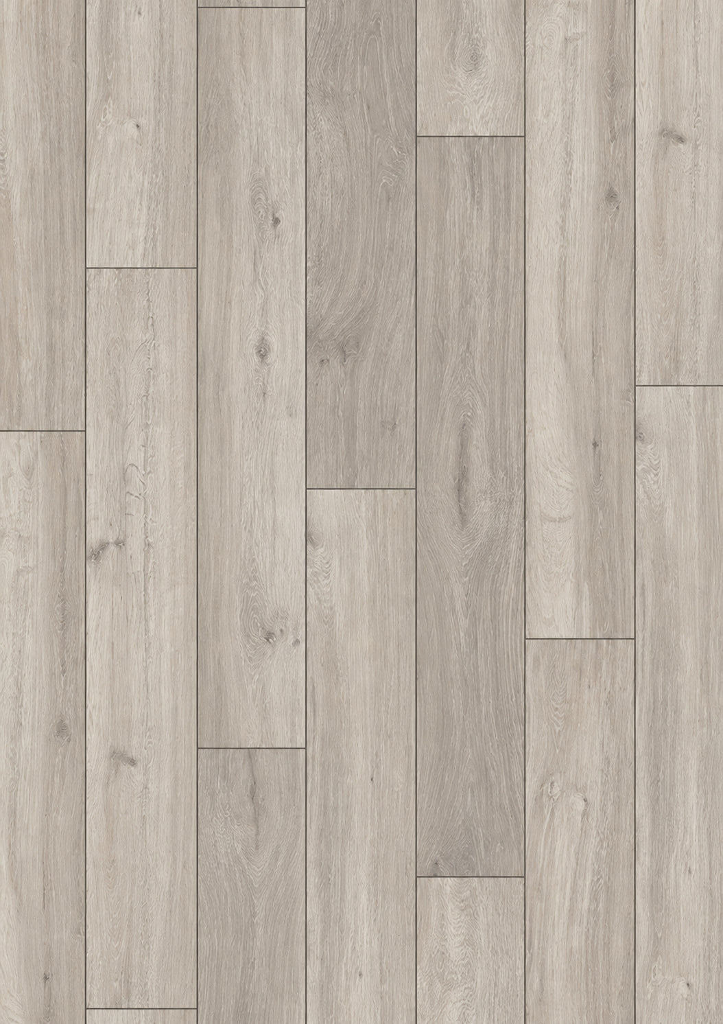 INKU HOMEline Classic V4 32NP 3616 Oak Greyline Laminat als hellgraue Eichen-Dekoransicht mit ruhiger Dielenstruktur.
