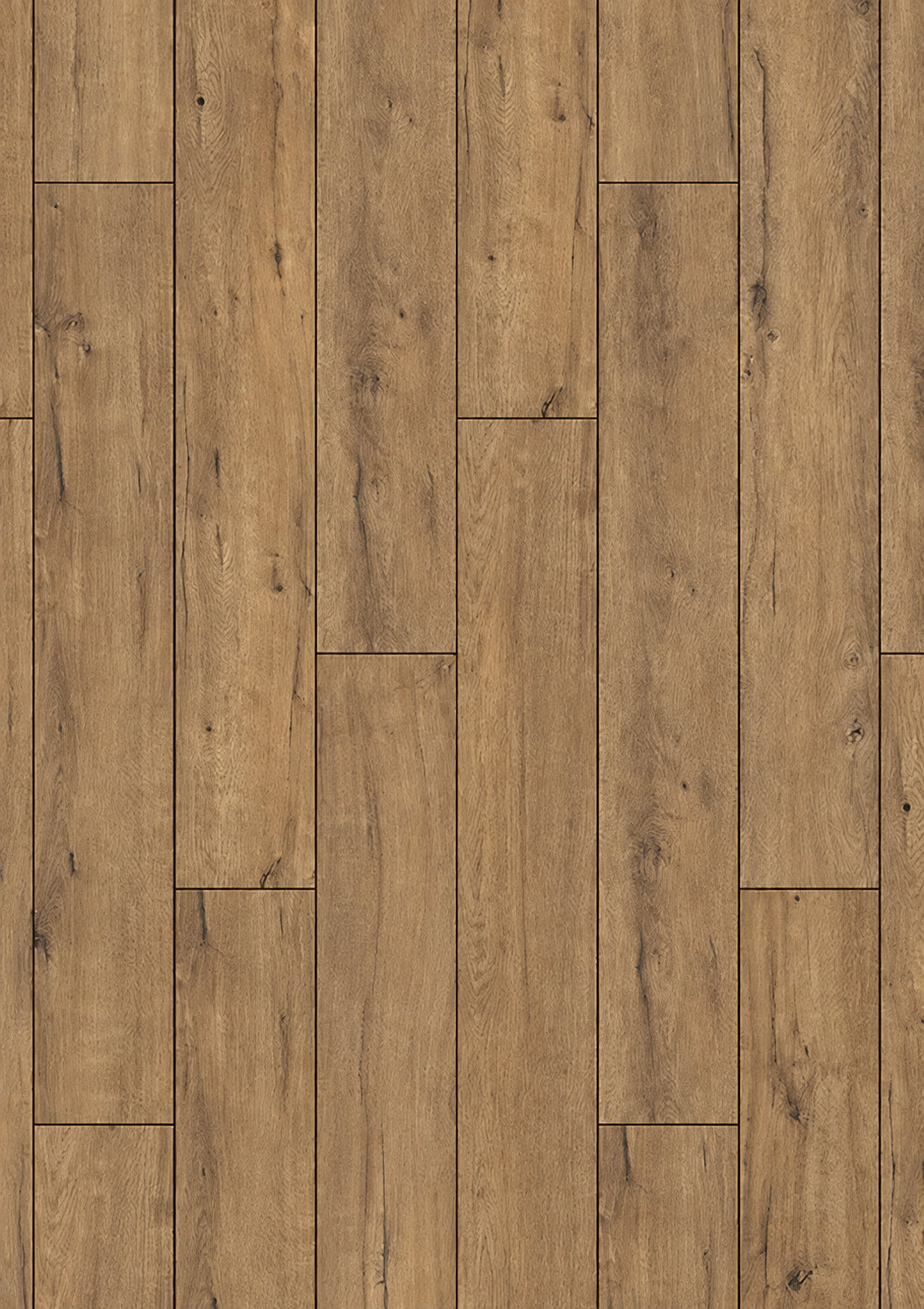 INKU HOMEline Classic V4 32NP 3635 Oak Torris Brown Laminat als braune Eichen-Dekoransicht mit rustikalen Ästen.