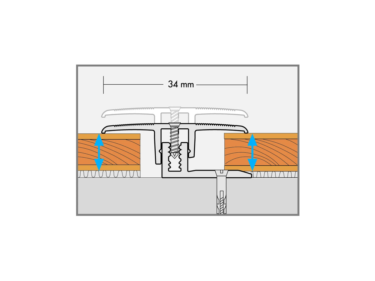 JOKA Basic Allrounder Übergangsprofil schraubbar Silber 1 m, Bodenprofil aus Aluminium